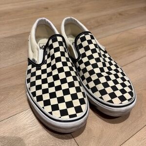 Vans Mens Checkered Slip-On Shoes - Black And White Size 11.5
